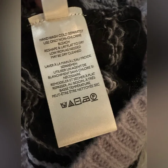 Free People Snow Globe Pullover Sweater in Onyx Combo XL NWT